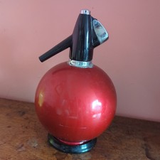 VINTAGE RETRO RED SPARKLETS GLOBEMASTER SODA SYPHON SIPHON - MID CENTURY BAR