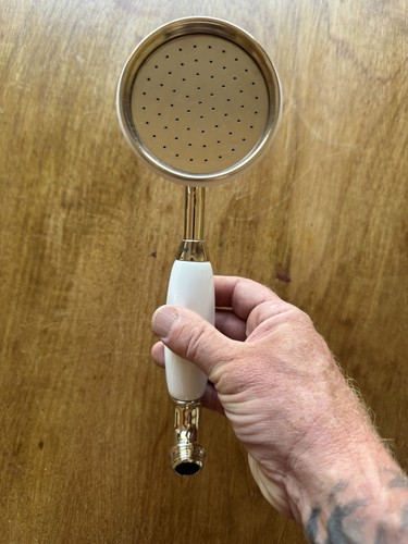 Antique gold shower head - antique,