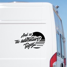 And So The Adventure Begins Sticker Car Caravan Motorhome Camper Van Large Decal