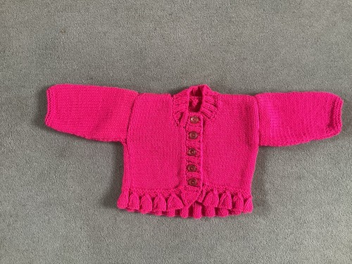 Baby girls hand knitted - hand,