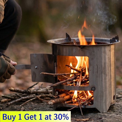 Outdoor wood burning stove - burning,