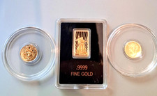 Lot 3 Gold Round Bar .999 Pure