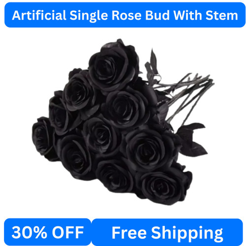 Artificial single rose - artificial, bud