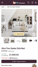 Cocoon Alice 2 Seater Sofa Bed - Grey £1949 RRP