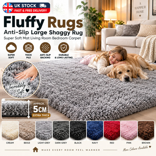 Fluffy rugs anti slip - fluffy,