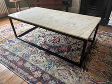 Marble Top/ Black Metal Frame