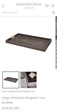 Addison Ross Sophie Paterson Large Anthracite Faux Shagreen Tray Rrp £245