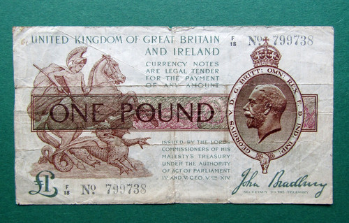 1917 bradbury one pound - ,
