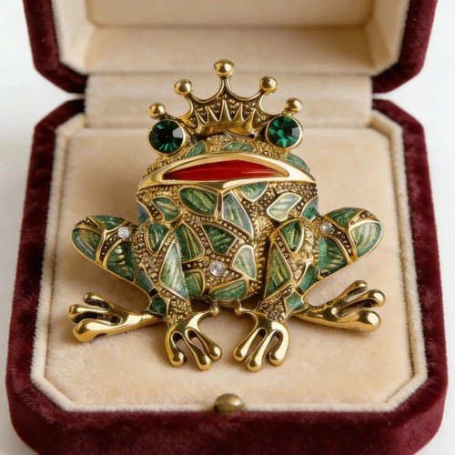 Insect brooch vintage frog - -,