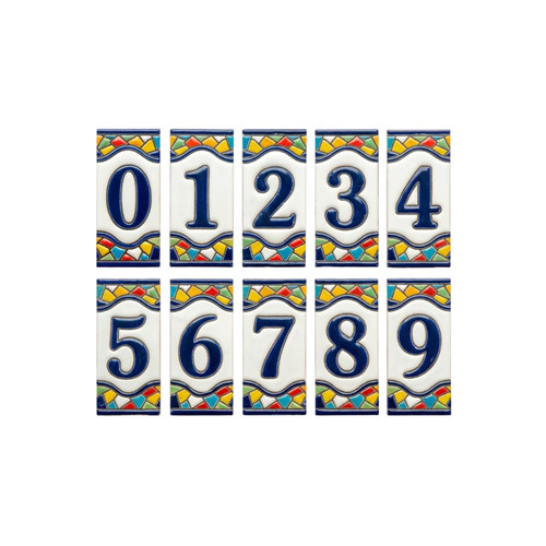 Sunburst ceramic house number - sunburst,