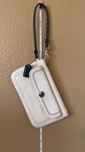 Coach white leather - white, wristlet