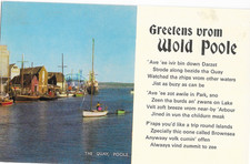 postcard - poole view of the quay  greetings from