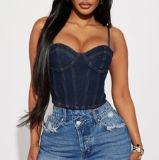 Fashion Nova Dark Denim Corset