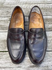 Grenson Footmaster Black Leather Loafers Slip On Size UK 8 F Smart Dress Shoe