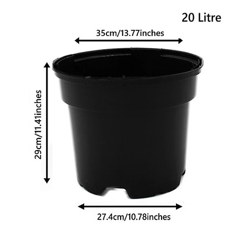 Black plastic plant pots - black,