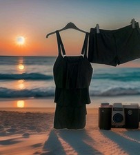 Ladies Black Ruffle Tankini