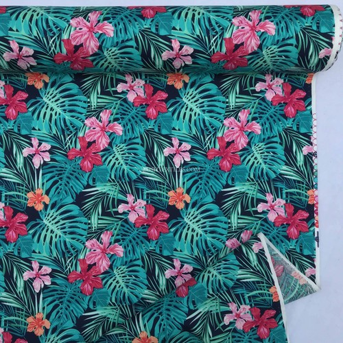 Tropical cotton poplin floral - tropical,