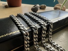 Vintage Sterling Silver Curb Link Chain 20” Heavy 44.1g Hallmarked