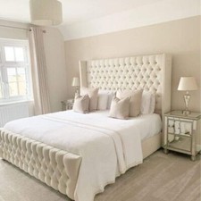 Soft Plush Wingback Nevada Bed