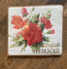 Vintage Retro Needle Case 1950’s/60’s With Needles Floral Roses on Front