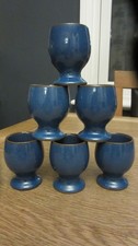 6 DENBY IMPERIAL BLUE EGG CUPS SUPERB BARELY USED CONDITION