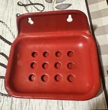 Antique Red Porcelain Enamel Soap Dish