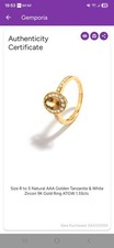Gemporia AAA golden Tanzanite 9 Ct Gold Ring Size R-S