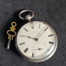 Antique Solid Silver Fusee J. H. Lees Burg Pocket Watch 1859 W/O Ref4221