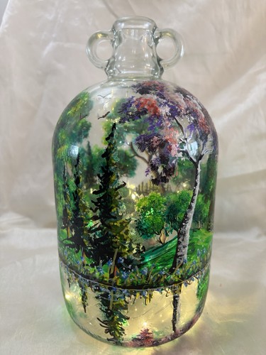 Large hand painted clear glass - clear,
