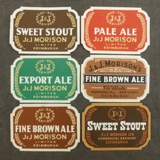 Beer Labels, Edinburgh, Commercial Brewery (Sweet Stout, Pale Ale, Fine Brown  )