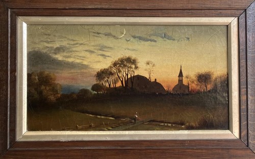 Antique oil painting fine - antique,