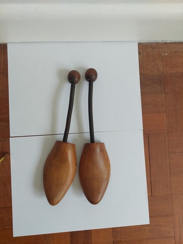 Vtg wooden shoe trees narrow - wooden,