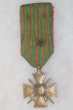 ORIGINAL WW1 FRANCE FRENCH CROIX DE GUERRE CROSS MEDAL 1918 PLUS BZ STAR #5