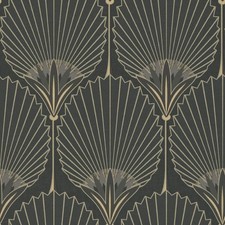 Grandeco Art Deco Nile Palm Textured Wallpaper Black Gold 53cm x 10m Roll New