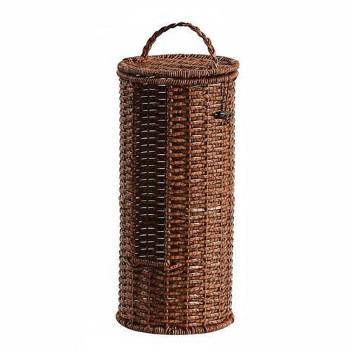 Handwoven wicker storage bin - handwoven,