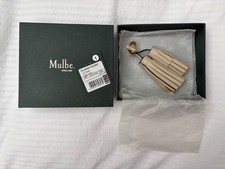 BNIB Mulberry iris tassel keyring in amber - chalk leather