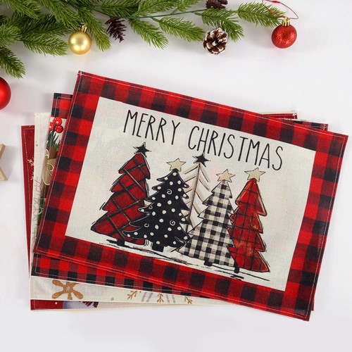 4pcs christmas placemats - christmas,