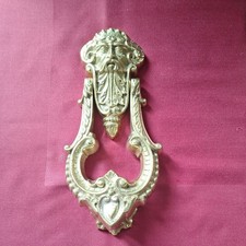 Solid Brass Door Knocker Rams Head 22 x 10.5cm Vintage Heavy Good Condition