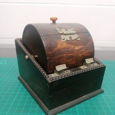 Rare Vintage Tetleys Beer Wooden oak Cigarette Dispenser,rotating barrel shaped 
