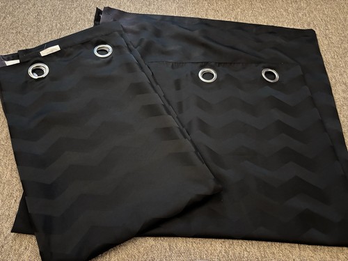 Black lined eyelet curtains - lined,