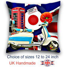 Scooter Art Cushion Lambretta Scooter Cushion Design, Union Jack, Mod Cushion