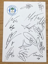Hand Signed A4 Team Sheet -