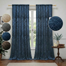 2Pcs Crushed Velvet Curtains