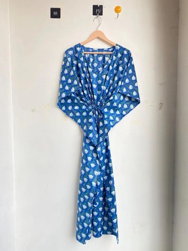 Blue floral kaftan indian - floral,