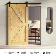 5ft wood barn door sliding - door,