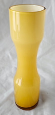 Yellow Cased glass vase, circa