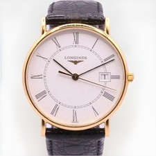 Longines Presence L47436 Gents Watch 33mm 18K Yellow Gold Strap 8.25" UK AAB143