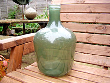 GREEN GLASS CARBOY BOTTLE GARDEN CONTAINER DISPLAY