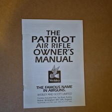 Vintage  Webley & Scott The PATRIOT  Owners Manual, Paperwork Ephemera