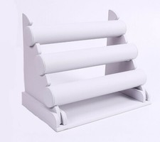 3 Tier White Faux Leather